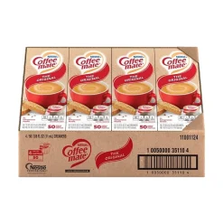 Milk & Creamer<Coffee mate Original Lactose Free Liquid Creamer, 0.38 fl. oz., 50/Dispenser, 4 Dispensers/Carton (NES35110)