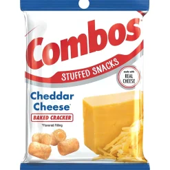 Pretzels<Combos Cheddar Cheese Pretzels Nuggets, 6.3 oz., 12 Bags/Box (MMM42007)