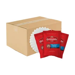 Coffee<Community Coffee Breakfast Blend Ground Coffee, Medium Roast, 40/Carton (15505)