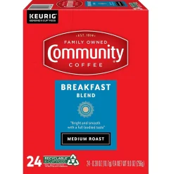 Keurig K-Cups<Community Coffee Breakfast Blend Coffee Keurig® K-Cup® Pods, Medium Roast, 24/Box (5000374324)