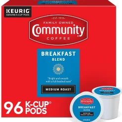 Keurig K-Cups<Community Coffee Breakfast Blend Coffee Keurig® K-Cup® Pods, Medium Roast, 96/Carton (5000374324CT)