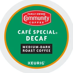 Keurig K-Cups<Community Coffee Cafe Special Decaf Coffee Keurig® K-Cup® Pods, Medium Dark Roast, 24/Box (5000374327)
