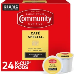 Keurig K-Cups<Community Coffee Cafe Special Coffee Keurig® K-Cup® Pods, Medium Dark Roast, 24/Box (5000374325)