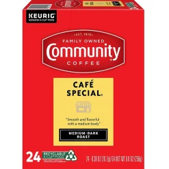 Keurig K-Cups<Community Coffee Cafe Special Coffee Keurig® K-Cup® Pods, Medium Dark Roast, 24/Box (5000374325)