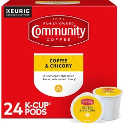 Keurig K-Cups<Community Coffee Chicory Coffee Keurig® K-Cup® Pods, Medium Dark Roast, 24/Box (5000374326)