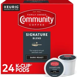 Keurig K-Cups<Community Coffee Signature Blend Coffee Keurig® K-Cup® Pods, Dark Roast, 24/Box (5000374328)