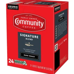 Keurig K-Cups<Community Coffee Signature Blend Coffee Keurig® K-Cup® Pods, Dark Roast, 24/Box (5000374328)