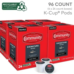 Keurig K-Cups<Community Coffee Signature Blend Coffee Keurig® K-Cup® Pods, Dark Roast, 96/Carton (5000374328CT)
