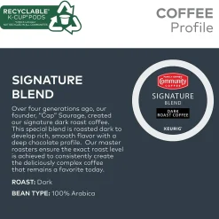Keurig K-Cups<Community Coffee Signature Blend Coffee Keurig® K-Cup® Pods, Dark Roast, 96/Carton (5000374328CT)