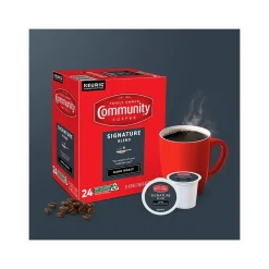 Keurig K-Cups<Community Coffee Signature Blend Coffee Keurig® K-Cup® Pods, Dark Roast, 96/Carton (5000374328CT)