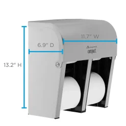 Georgia-Pacific Compact 4-Roll Quad Coreless Toilet Paper Dispenser by GP PRO, Stainless Steel (56748)