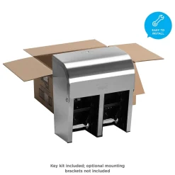 Georgia-Pacific Compact 4-Roll Quad Coreless Toilet Paper Dispenser by GP PRO, Stainless Steel (56748)