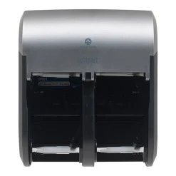 Georgia-Pacific Compact 4-Roll Quad Coreless Toilet Paper Dispenser by GP PRO, Faux Stainless (56746A)