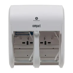 Georgia-Pacific Compact 4-Roll Quad Coreless Toilet Paper Dispenser by GP PRO, White (56747A)