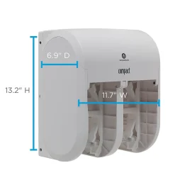 Georgia-Pacific Compact 4-Roll Quad Coreless Toilet Paper Dispenser by GP PRO, White (56747A)