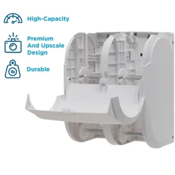 Georgia-Pacific Compact 4-Roll Quad Coreless Toilet Paper Dispenser by GP PRO, White (56747A)