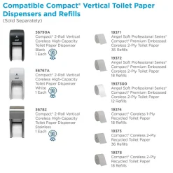 Georgia-Pacific Compact 2-Roll Vertical Coreless Toilet Paper Dispenser by GP PRO, White (56767A)