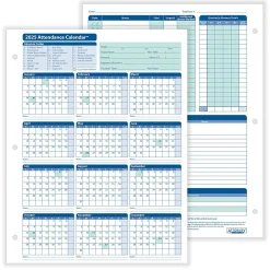 Sale 2025 Attendance Calendar Card, 25 Forms/Pack (A4000W25) Hr Forms