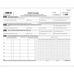 Sale 2024 1095-B Tax Form, 1-Part, White/Black, 50/Pack (1095BIRS50) Tax Forms
