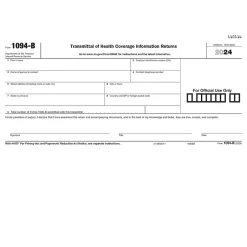 2024 1094-B Tax Form, 1-Part, White/Black, 500/Pack (1094BT500) Tax Forms
