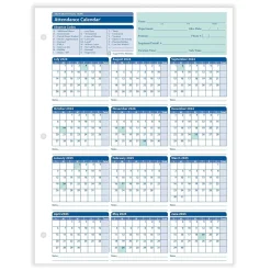 2024-2025 Fiscal Attendance Calendar, 50/Pack (A42005015) Hr Forms