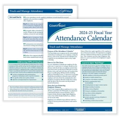 2024-2025 Fiscal Attendance Calendar, 50/Pack (A42005015) Hr Forms