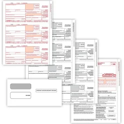 Outlet 2024 1099-NEC Tax Form 50 self-seal envelopes, 4-Part, 3-Up, Copy A, B, C/2, 1096 Transmittal, 50/Pack (NEC6103E) Tax Forms