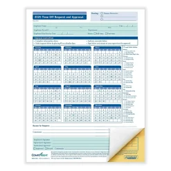 Discount 2025 Time Off Request and Approval Form, 2-Part, 50 Forms/Pack (A0030) Hr Forms