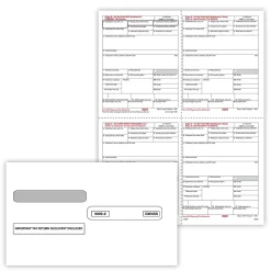 Clearance 2024 W-2 Tax Form Envelopes/Recipient Copy Only, 1-Part, 4-Up, Copy B, C, 2 and 2 combined, 50/Pack (5205E) Tax Forms