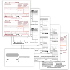 Hot 2024 W-2 Tax Form, 4-Part, 2-Up, 50/Pack (95214E) Tax Forms