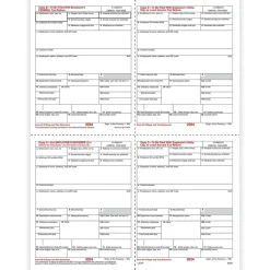 Outlet 2024 W-2 Tax Form, 1-Part, 4-Up, Copy B, C, 2, 500/Pack (5205B) Tax Forms