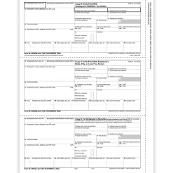 Online 2024 W-2 Tax Form, 1-Part, 3-Up, Employee Copy B, C, and 2, 50/Pack (521050) Tax Forms