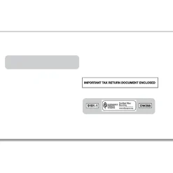 Discount Double Window Envelope, 5.63" x 9", White/Black, 100/Pack (91911) Tax Forms
