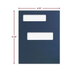ComplyRight Double-Window Tax Presentation Folder, Navy Blue, 50/Pack (FMB03) New