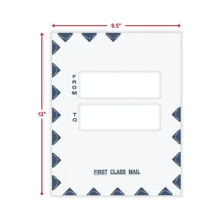 ComplyRight First Class Moisture Seal Tax Envelope, 9.5" x 12", White/Blue, 50/Pack (PES45)* Business