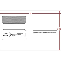 ComplyRight Moistenable Glue Security Tinted Double Window Tax Envelopes, 5 5/8" x 9", 50/Pack (1095BENV50)* Security Tinted