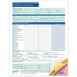 Online 3-Part Payroll Status Change Notice, Pack of 50 (A2168) Hr Forms