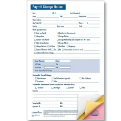 Hot Payroll Change Notice, 3-Part, Small, Pack of 50 (A2173) Hr Forms