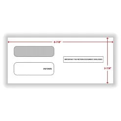 ComplyRight Self Seal Security Tinted Double-Window Tax Envelopes, 3 7/8" x 8 3/8", 50/Pack (DW19WS50)* Security Tinted
