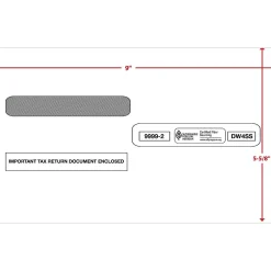ComplyRight Self Seal Security Tinted Double-Window Tax Envelopes, 5 5/8" x 9", 50/Pack (9999250)* Security Tinted
