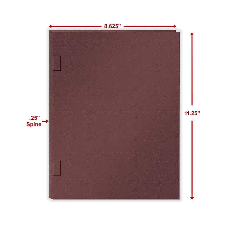 ComplyRight Tax Presentation Folder with Side-Staple Tabs, Burgundy, 50/Pack (PBSS24) Sale