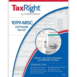 Best TaxRight 2024 1099-MISC Tax Form Tax Forms, Envelopes, TipSheet & Software, 4-Part, 10/Pack (SC6103ES10) Tax Forms