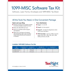 Clearance TaxRight 2024 1099-MISC Tax Form Tax Forms, Envelopes, TipSheet & Software, 4-Part, 50/Pack (SC6103ES) Tax Forms