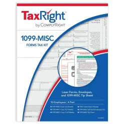 Best TaxRight 2024 1099-MISC Tax Form Tax Form Set with Envelopes, 4-Part, 10/Pack (SC6103E10) Tax Forms