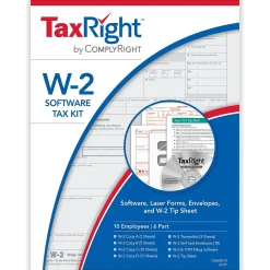 Online TaxRight 2024 W-2 Tax Form Tax Forms, Envelopes, TipSheet & Software, 6-Part, 10/Pack (SC5650ES10) Tax Forms