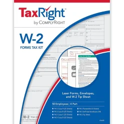 New TaxRight 2024 W-2 Tax Form Tax Form Set with Envelopes, 4-Part, 50/Pack (SC5645E) Tax Forms