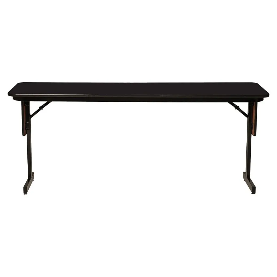 Discount Folding Table, 96" x 18", Black Granite/Black (SP1896TF-07) Folding Tables
