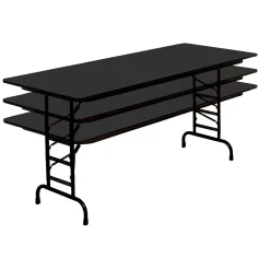 Clearance 72-inch Metal, Particle Board & Laminate Adjustable Folding Table, Black Granite Folding Tables