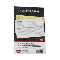 Sale Artistic 2-Part Carbonless Invoices, 5.4" x 8.5", 50 Sets/Book (074007) Business Forms