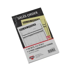 New Business 2-Part Carbonless Sales Orders, 5.5" x 8.5", 50 Sets/Book (074013) Business Forms